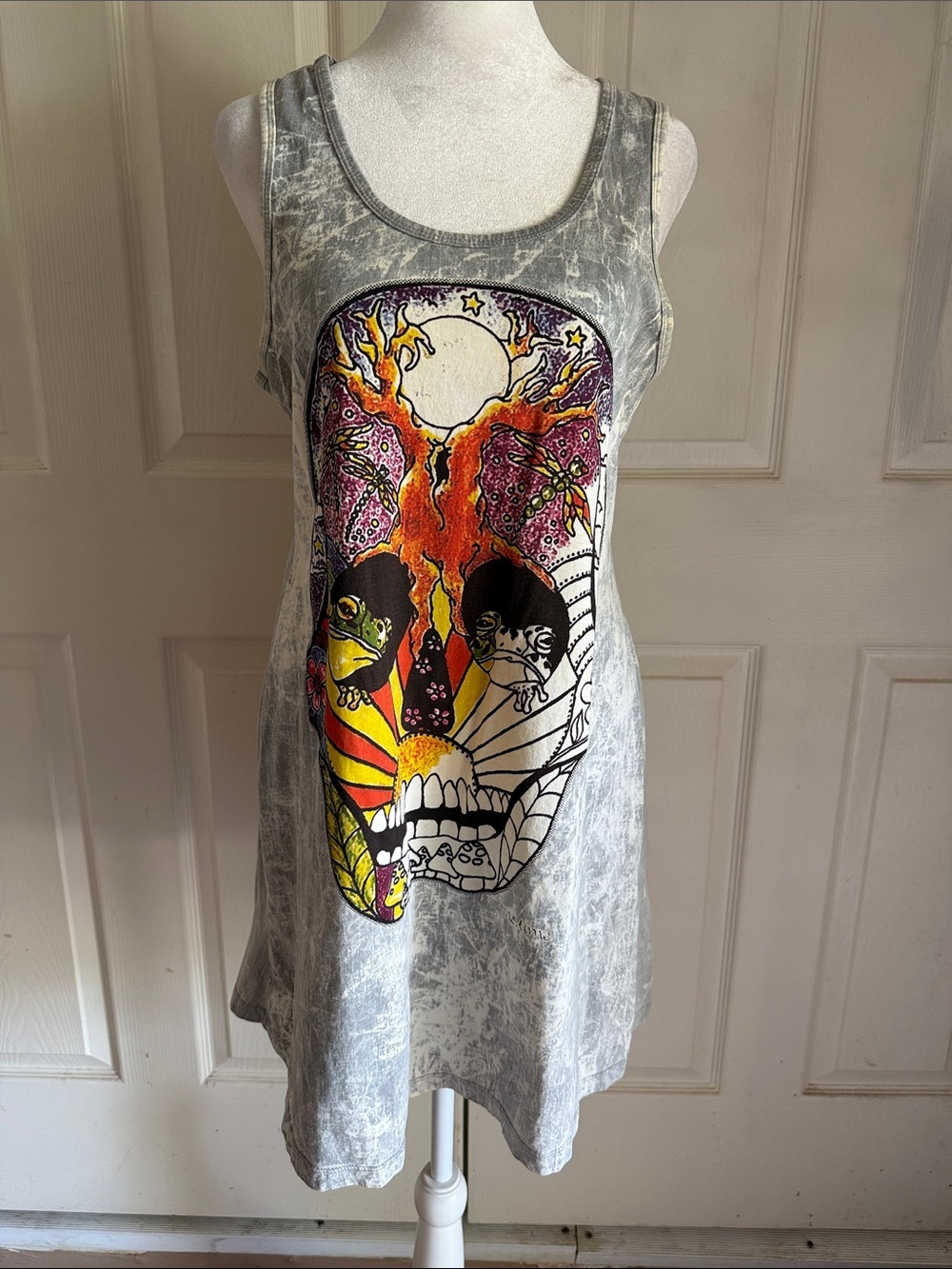 No Time Graphic Skull Tank Mini Dress